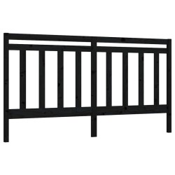 vidaXL Kopfteil Schwarz 206x4x100 cm Massivholz Kiefer