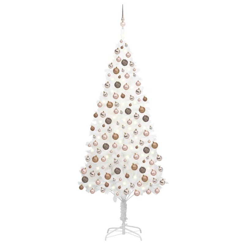 vidaXL Künstlicher Weihnachtsbaum mit LEDs & Kugeln Weiß 240 cm vidaXL Künstlicher Weihnachtsbaum mit LEDs & Kugeln Weiß 240 cm