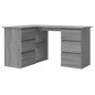 vidaXL Eckschreibtisch Grau Sonoma 145x100x76 cm Holzwerkstoff vidaXL Eckschreibtisch Grau Sonoma 145x100x76 cm Holzwerkstoff