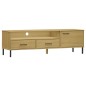 vidaXL TV-Schrank OSLO mit Metallbeinen Braun Massivholz Kiefer vidaXL TV-Schrank OSLO mit Metallbeinen Braun Massivholz Kiefer