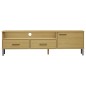 vidaXL TV-Schrank OSLO mit Metallbeinen Braun Massivholz Kiefer vidaXL TV-Schrank OSLO mit Metallbeinen Braun Massivholz Kiefer