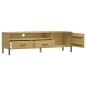 vidaXL TV-Schrank OSLO mit Metallbeinen Braun Massivholz Kiefer vidaXL TV-Schrank OSLO mit Metallbeinen Braun Massivholz Kiefer