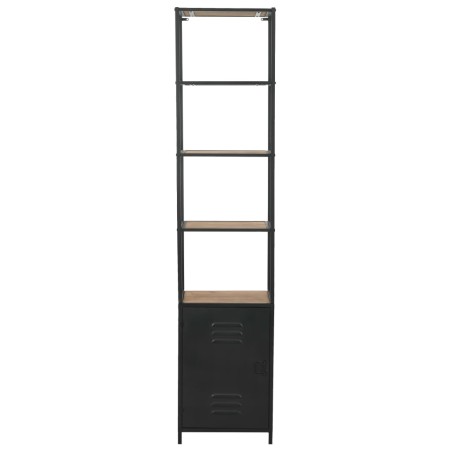 vidaXL Bücherregal Massivholz Tanne und Stahl 40,5x32,5x180 cm