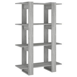 vidaXL Bücherregal/Raumteiler Grau Sonoma 80x30x123,5 cm