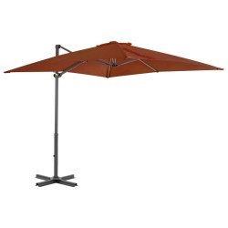 vidaXL Ampelschirm mit Aluminium-Mast Terrakotta-Rot 250x250 cm