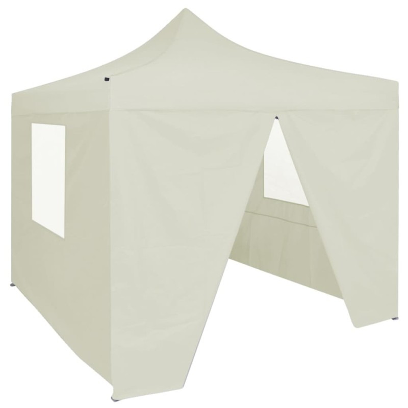 vidaXL Profi-Partyzelt Faltbar mit 4 Seitenwänden 2×2m Stahl Creme vidaXL Profi-Partyzelt Faltbar mit 4 Seitenwänden 2×2m Stahl Creme