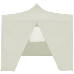 vidaXL Profi-Partyzelt Faltbar mit 4 Seitenwänden 2×2m Stahl Creme