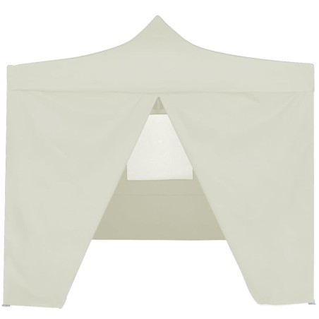 vidaXL Profi-Partyzelt Faltbar mit 4 Seitenwänden 2×2m Stahl Creme