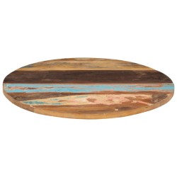 vidaXL Tischplatte Rund 80 cm 25-27 mm Altholz Massiv