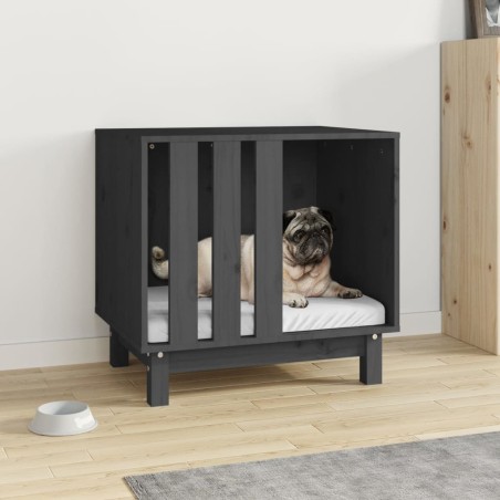vidaXL Hundehütte Grau 60x45x57 cm Massivholz Kiefer