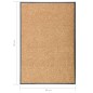vidaXL Fußmatte Waschbar Creme 60x90 cm vidaXL Fußmatte Waschbar Creme 60x90 cm