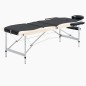 vidaXL Massageliege Klappbar 3-Zonen Aluminiumgestell Schwarz Beige vidaXL Massageliege Klappbar 3-Zonen Aluminiumgestell Schwarz Beige