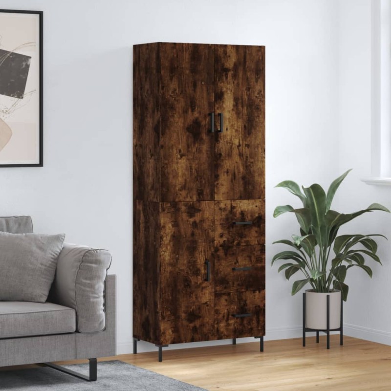 Highboard Räuchereiche 69,5x34x180 cm Holzwerkstoff Highboard Räuchereiche 69,5x34x180 cm Holzwerkstoff