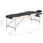 vidaXL Massageliege Klappbar 3-Zonen Aluminiumgestell Schwarz Beige vidaXL Massageliege Klappbar 3-Zonen Aluminiumgestell Schwarz Beige
