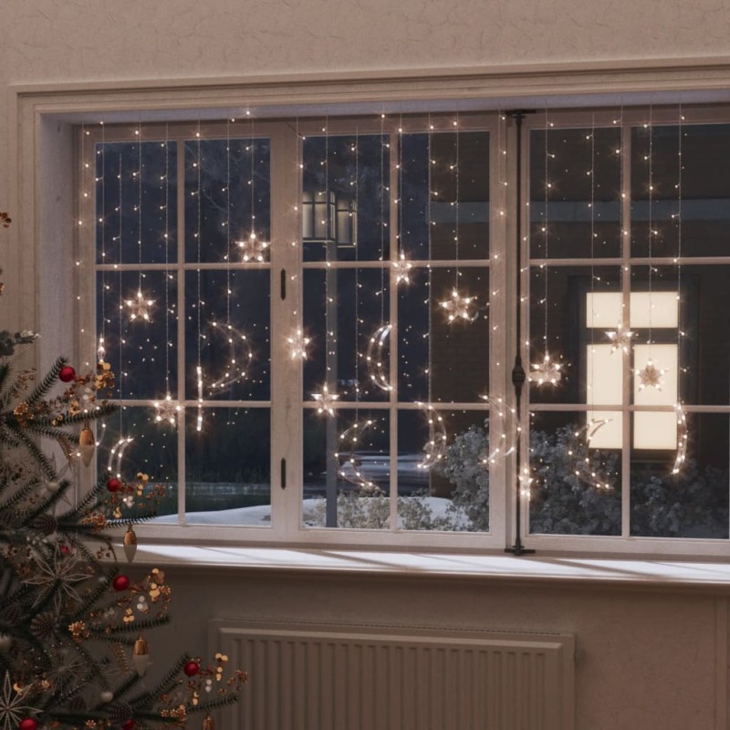 vidaXL Lichterketten Stern und Mond Fernbedienung 345 LEDs Warmweiß vidaXL Lichterketten Stern und Mond Fernbedienung 345 LEDs Warmweiß