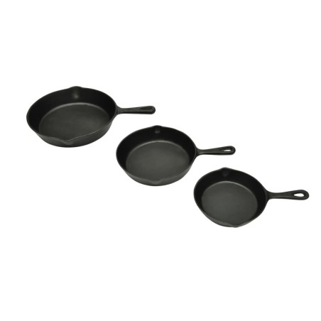 vidaXL BBQ Bratpfannen-Set 3-tlg. Gusseisen