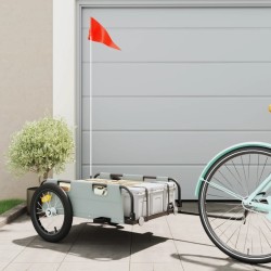 vidaXL Fahrradanhänger Grau Oxford-Gewebe und Eisen