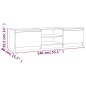 vidaXL TV-Schrank Grau Sonoma 140x40x35,5 cm Holzwerkstoff vidaXL TV-Schrank Grau Sonoma 140x40x35,5 cm Holzwerkstoff