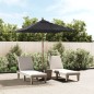 vidaXL Sonnenschirm mit Holzmast Schwarz 198x198x231 cm vidaXL Sonnenschirm mit Holzmast Schwarz 198x198x231 cm