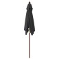 vidaXL Sonnenschirm mit Holzmast Schwarz 198x198x231 cm vidaXL Sonnenschirm mit Holzmast Schwarz 198x198x231 cm