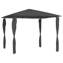 vidaXL Pavillon mit Pfostenabdeckungen 3x3x2,6 m Anthrazit 160 g/m² 