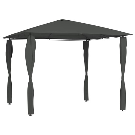 vidaXL Pavillon mit Pfostenabdeckungen 3x3x2,6 m Anthrazit 160 g/m² 
