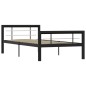 vidaXL Bettgestell Schwarz und Weiß Metall 100 × 200 cm vidaXL Bettgestell Schwarz und Weiß Metall 100 × 200 cm