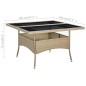 vidaXL Garten-Esstisch Beige Poly Rattan und Glas vidaXL Garten-Esstisch Beige Poly Rattan und Glas