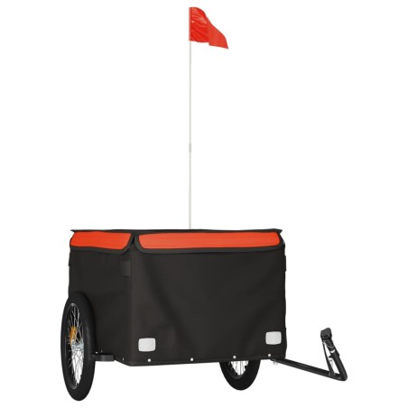 Lastenanhänger Schwarz und Orange 45 kg Eisen