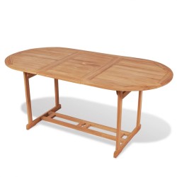 vidaXL 7-tlg. Garten-Essgruppe mit Klappstühlen Massivholz Teak