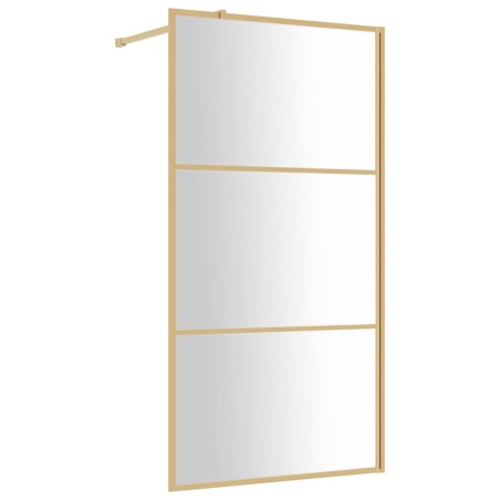 vidaXL Duschwand für Begehbare Dusche ESG Klarglas Golden 100x195cm