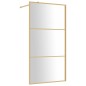 vidaXL Duschwand für Begehbare Dusche ESG Klarglas Golden 100x195cm vidaXL Duschwand für Begehbare Dusche ESG Klarglas Golden 100x195cm