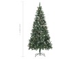 vidaXL Künstlicher Weihnachtsbaum Kiefernzapfen Weißem Glitzer 210 cm vidaXL Künstlicher Weihnachtsbaum Kiefernzapfen Weißem Glitzer 210 cm