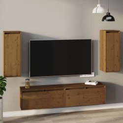vidaXL Wandschränke 2 Stk. Honigbraun 30x30x80 cm Massivholz Kiefer