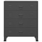 vidaXL Industrial Kommode mit Schubladen Anthrazit 78x40x93 cm Metall vidaXL Industrial Kommode mit Schubladen Anthrazit 78x40x93 cm Metall