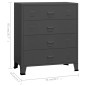 vidaXL Industrial Kommode mit Schubladen Anthrazit 78x40x93 cm Metall vidaXL Industrial Kommode mit Schubladen Anthrazit 78x40x93 cm Metall