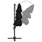 vidaXL Sonnenschirm mit Aluminium-Mast 4-lagig Schwarz 3x3 m vidaXL Sonnenschirm mit Aluminium-Mast 4-lagig Schwarz 3x3 m