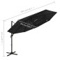 vidaXL Sonnenschirm mit Aluminium-Mast 4-lagig Schwarz 3x3 m vidaXL Sonnenschirm mit Aluminium-Mast 4-lagig Schwarz 3x3 m