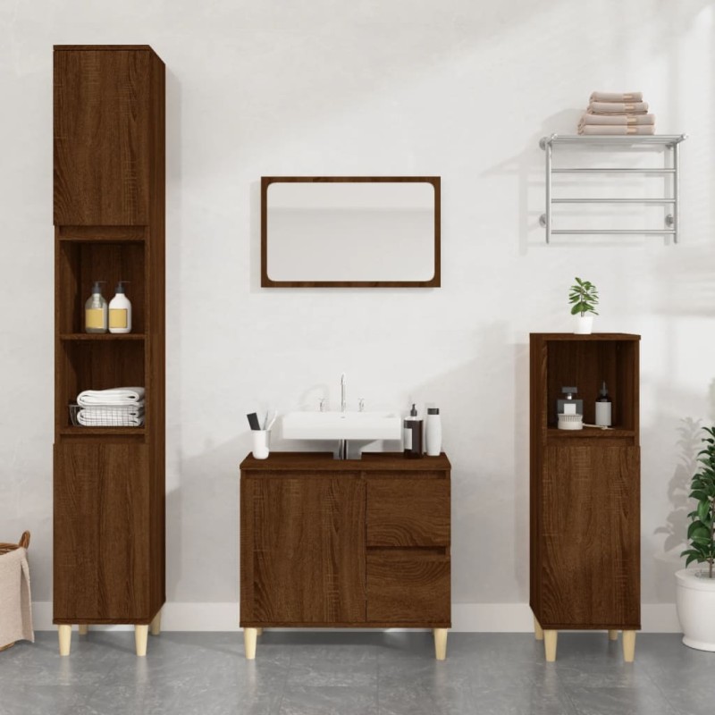 vidaXL Badschrank Braun Eichen-Optik 65x33x60 cm Holzwerkstoff vidaXL Badschrank Braun Eichen-Optik 65x33x60 cm Holzwerkstoff