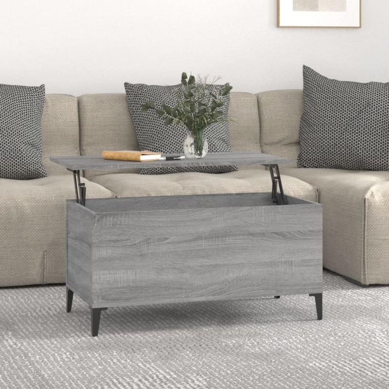 vidaXL Couchtisch Grau Sonoma 90x44,5x45 cm Holzwerkstoff vidaXL Couchtisch Grau Sonoma 90x44,5x45 cm Holzwerkstoff