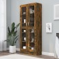 vidaXL Vitrinenschrank Räuchereiche 82,5x30,5x185,5 cm Holzwerkstoff