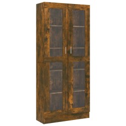 vidaXL Vitrinenschrank Räuchereiche 82,5x30,5x185,5 cm Holzwerkstoff