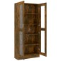 vidaXL Vitrinenschrank Räuchereiche 82,5x30,5x185,5 cm Holzwerkstoff