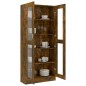 vidaXL Vitrinenschrank Räuchereiche 82,5x30,5x185,5 cm Holzwerkstoff