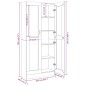 vidaXL Vitrinenschrank Räuchereiche 82,5x30,5x185,5 cm Holzwerkstoff