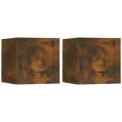 vidaXL TV-Wandschrank 2 Stk. Räuchereiche 30,5x30x30 cm	