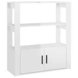 vidaXL Sideboard Hochglanz-Weiß 80x30x90 cm Holzwerkstoff