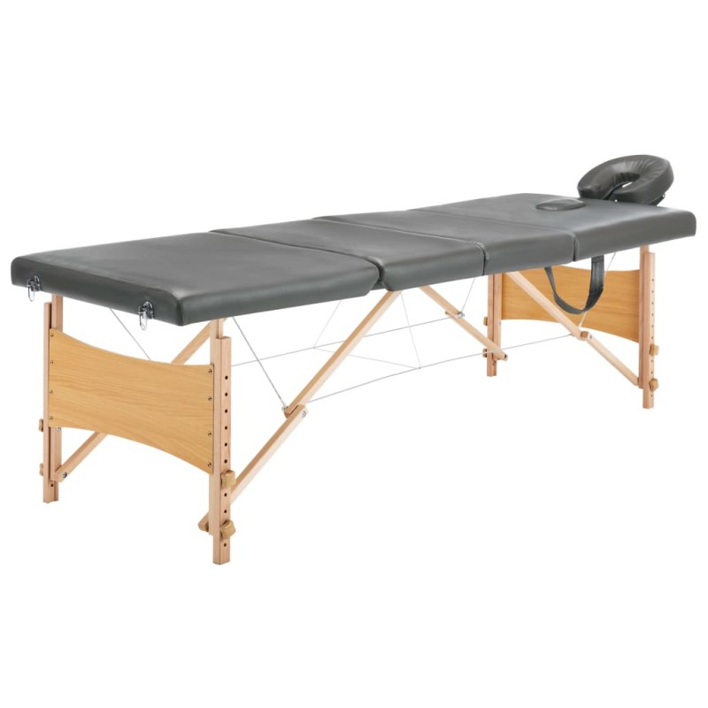 vidaXL Massageliege 4-Zonen Holzgestell Anthrazit 186x68 cm vidaXL Massageliege 4-Zonen Holzgestell Anthrazit 186x68 cm
