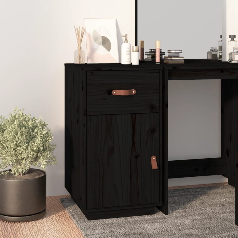 vidaXL Schreibtisch-Schrank Schwarz 40x50x75 cm Massivholz Kiefer vidaXL Schreibtisch-Schrank Schwarz 40x50x75 cm Massivholz Kiefer