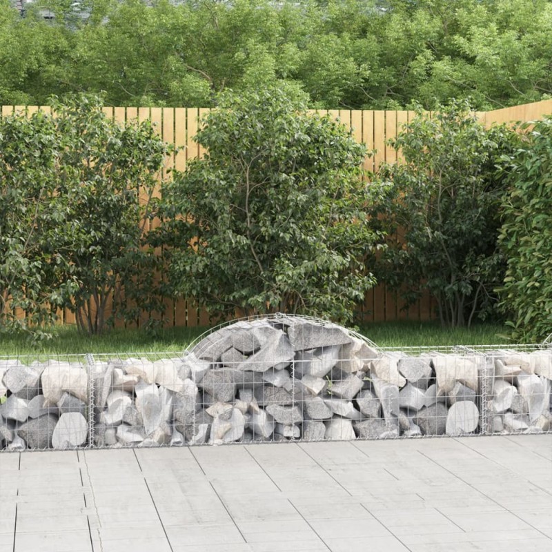 vidaXL Gabione mit Hochbogen 200x50x40/60 cm Verzinktes Eisen vidaXL Gabione mit Hochbogen 200x50x40/60 cm Verzinktes Eisen